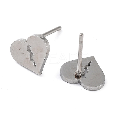 Non-Tarnish 304 Stainless Steel Stud Earrings EJEW-M242-02B-P-1