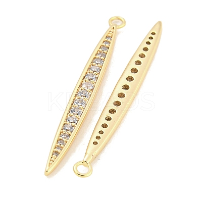 Brass Micro Pave Clear Cubic Zirconia Pendants KK-S386-25G-1