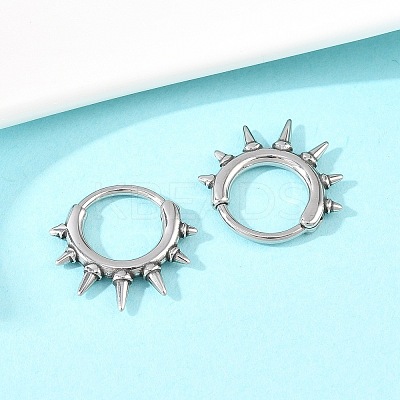 Spiked 316 Stainless Steel Cartilage Earrings AJEW-C044-15AS-1
