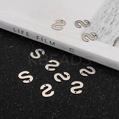 Tarnish Resistant 304 Stainless Steel Letter Charms STAS-O072-S-1
