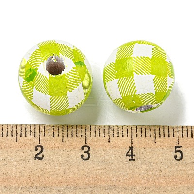 Printed Wood European Beads WOOD-G022-13M-1