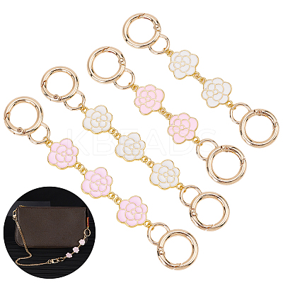 2 Sets 2 Style Alloy Enamel Flower Link Bag Strap Extenders FIND-WR0006-31-1