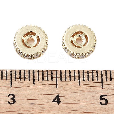 Brass Micro Pave Clear Cubic Zirconia Beads KK-Z059-01G-1