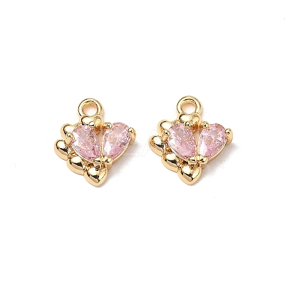 Brass Micro Pave Cubic Zirconia Pendants KK-A259-16G-1