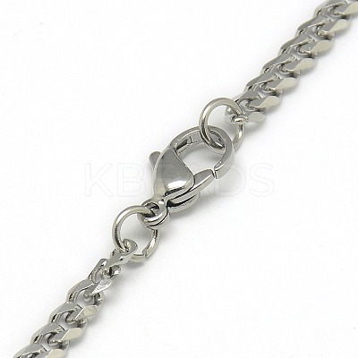 Tarnish Resistant Trendy Men's 201 Stainless Steel Curb Chain Necklaces NJEW-L043A-42P-1