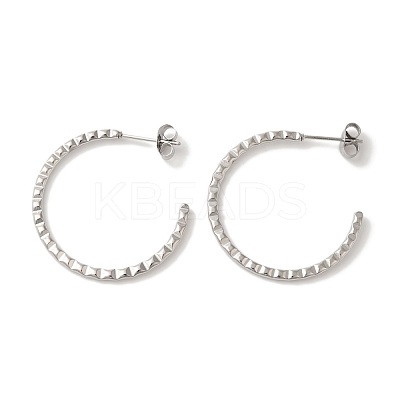 Non-Tarnish 304 Stainless Steel C-Shaped Stud Earrings for Women EJEW-Z066-06P-1