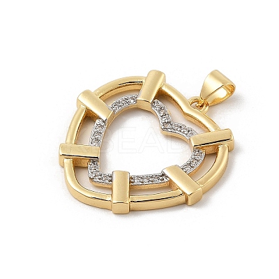 Brass Micro Pave Cubic Zirconia Pendants KK-U047-22GP-1
