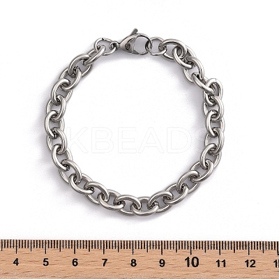 Tarnish Resistant 304 Stainless Steel Cable Chain Bracelets X-BJEW-I238-09P-1