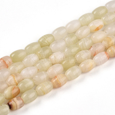 Natural Green Banded Calcite(Afghan Jade) Beads Strands G-N346-02A-12-1