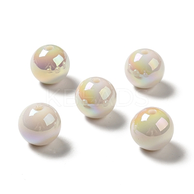 UV Plating Opaque Rainbow Iridescent Acrylic Beads MACR-D063-01A-05-1