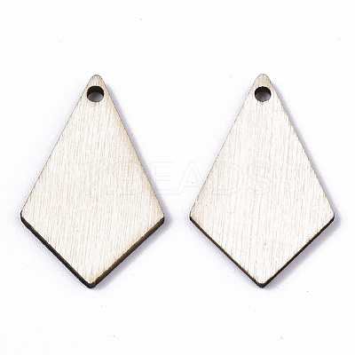 Unfinished Natural Poplar Wood Pendants WOOD-S045-112-1