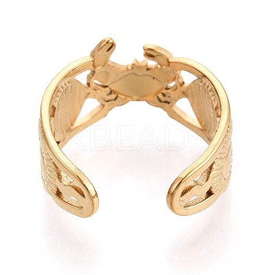 Ion Plating(IP) 304 Stainless Steel Cuff Open Rings for Women RJEW-N052-17G-1