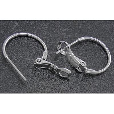 Brass Hoop Earrings X-EC108-3NFS-1