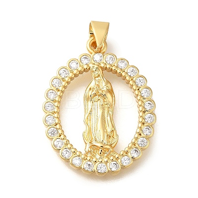 Rack Plating Brass with Cubic Zirconia Pendants KK-Z086-33G-11-1