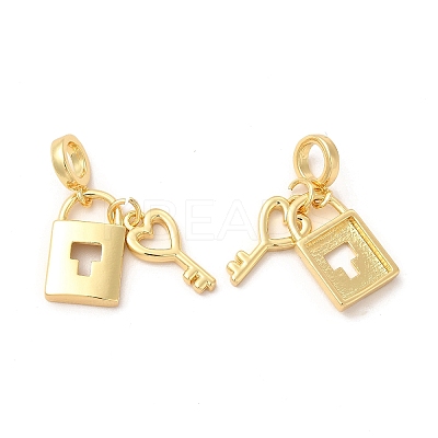 Rack Plating Brass European Dangle Charms KK-B068-17G-1