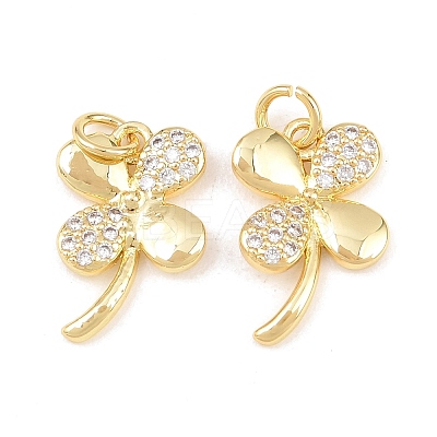 Brass Micro Pave Cubic Zirconia Pendants KK-C162-044G-1