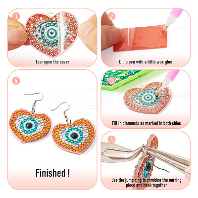 DIY Diamond Acrylic Evil Eye Theme Earrings Kit DIY-TA0005-71-1