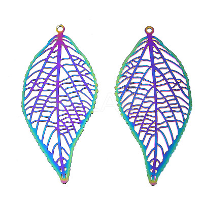 Ion Plating(IP) 201 Stainless Steel Filigree Big Pendants LS-STAS-S118-098-1