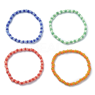 Glass Seed Beaded Stretch Bracelets BJEW-JB09510-1