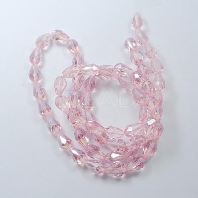 Electroplate Glass Beads Strands EGLA-R008-11x8mm-12-1