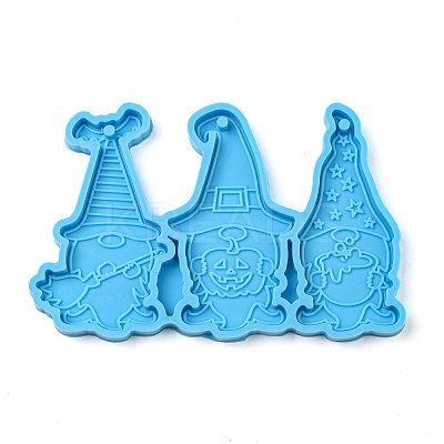 Halloween Gnome/Dwarf DIY Pendant Silicone Molds X-DIY-F142-01-1