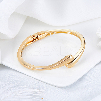 1Pc Teardrop Alloy Cuff Bangles BJEW-LP0015-26G-1