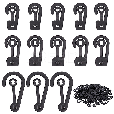 180Pcs 3 Style PP Plastic Display Snap Hooks FIND-NB0002-90B-1