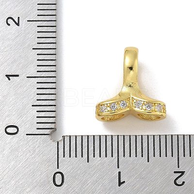 Rack Plating Brass Micro Pave Clear Cubic Zirconia Charms KK-G515-48G-1