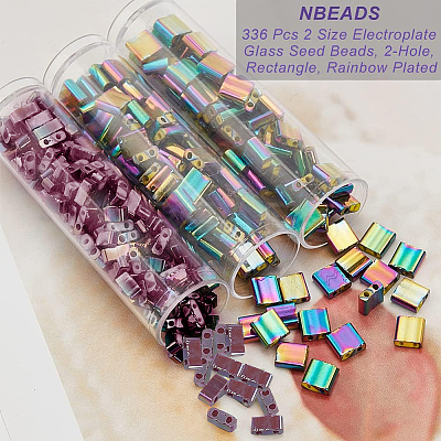 336Pcs 2 Size Glass Seed Beads SEED-NB0001-96-1