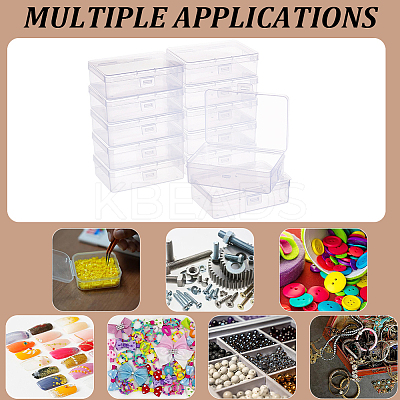 12Pcs Transparent Plastic Storage Boxes CON-CN0001-43-1