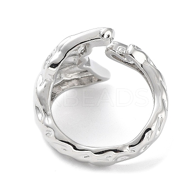 Brass Open Cuff Rings for Women RJEW-D016-03P-1
