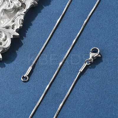 Tarnish Resistant 304 Stainless Steel Snake Chain Necklaces NJEW-E026-12P-1