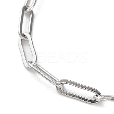 Non-Tarnish 304 Stainless Steel Paperclip Chain Necklace NJEW-D045-14P-1
