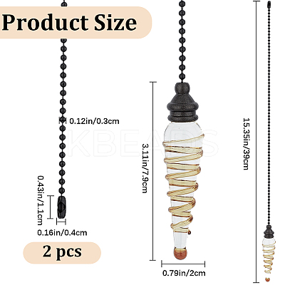 Glass Celling Fan Pull Chain Extender AJEW-WH0010-97EB-1