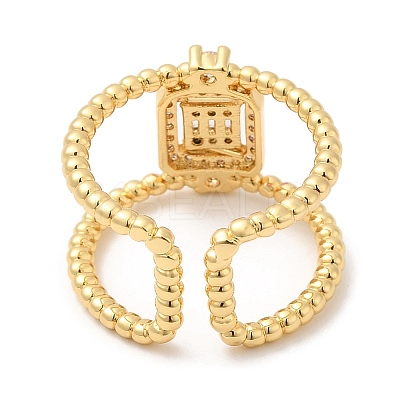 Rack Plating Brass Hollow Cuff Rings RJEW-D008-21G-1