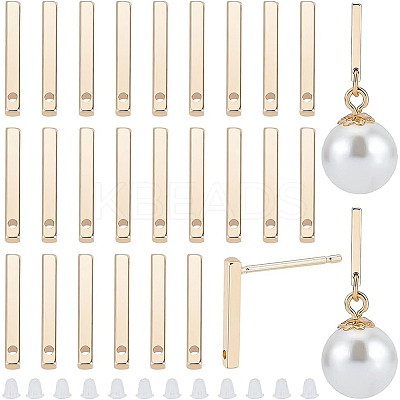 30Pcs Brass Stud Earring Findings KK-BC0009-06-1