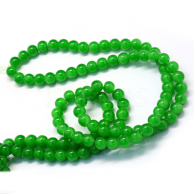 Baking Paint Imitation Jade Glass Round Bead Strands X1-DGLA-Q021-8mm-10-1