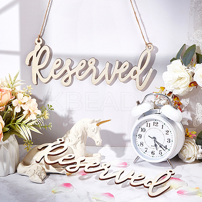 Wood Reserved Seating Sign Hanging Decorations HJEW-WH0069-20B-1
