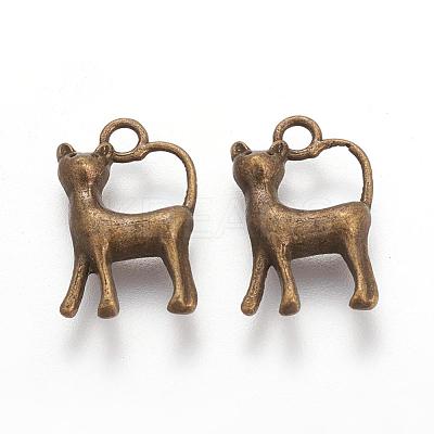 Tibetan Style Alloy Kitten Pendants TIBEP-A22091-AB-FF-1