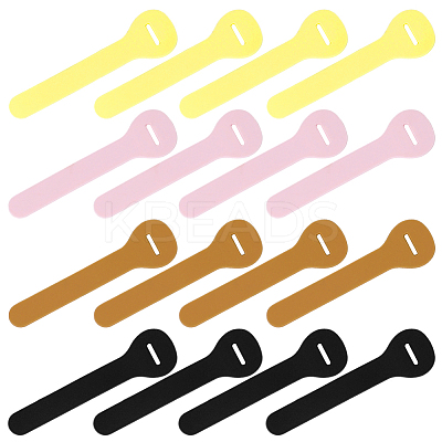 24Pcs 4 Colors PVC Zipper Pull Tabs PVC-GF0001-02B-02-1
