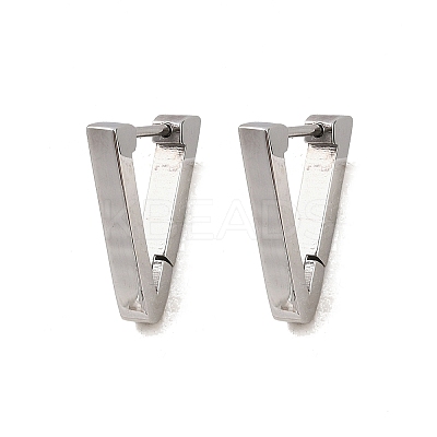 304 Stainless Steel Triangle Hoop Earrings EJEW-P324-01P-1