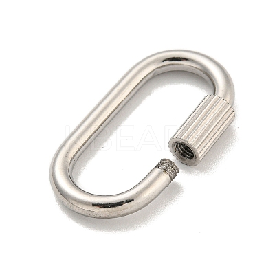 Non-Tarnish 304 Stainless Steel Screw Carabiner Lock Charms STAS-C092-09B-P-1