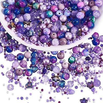 2 Bag Glass Round Beads Set JX547N-1