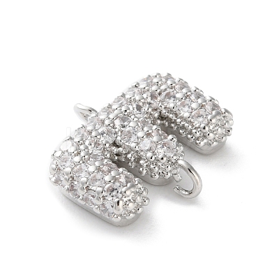 Brass Micro Pave Cubic Zirconia Letter Links KK-I717-04E-P-1