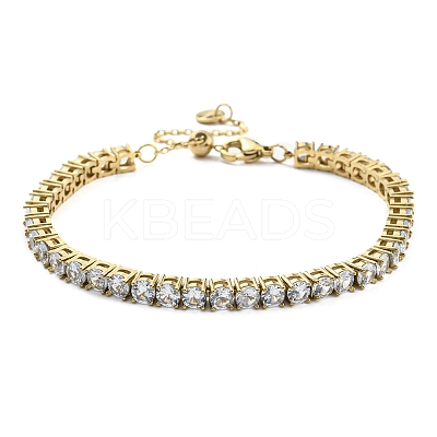 Rhinestone Bracelet BJEW-C049-01G-03-1