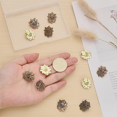 12Pcs 3 Colors Alloy Shield Crown Brooch Pin JEWB-CA0001-17-1