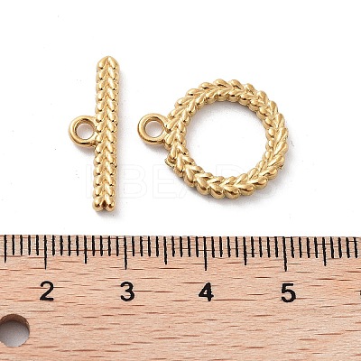 Ion Plating(IP) 304 Stainless Steel Ring Toggle Clasps STAS-A092-09A-G-1