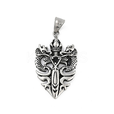 304 Stainless Steel Big Pendants STAS-F310-20AS-1