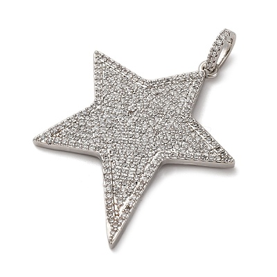 Brass Micro Pave Cubic Zirconia Pendants KK-U076-09P-1