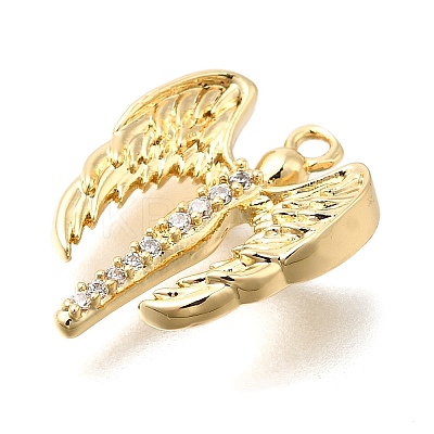 Brass Micro Pave Cubic Zirconia Pendants KK-U061-16G-1